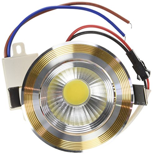 Cablematic - Downlight empotrable LED COB 3W 65mm dorado blanco día