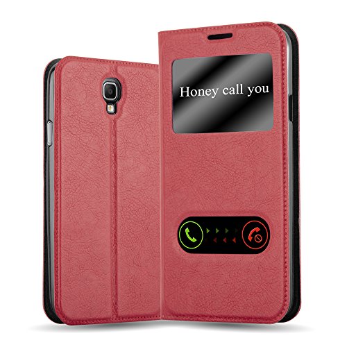 Cadorabo Funda Libro para Samsung Galaxy Note 3 Neo en Rojo AZRAFÁN - Cubierta Proteccíon con Cierre Magnético, Función de Suporte y 2 Ventanas- Etui Case Cover Carcasa