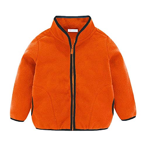 Candy Color Zipper - Chaqueta polar para niño o niña, diseño de chándal naranja 110 cm