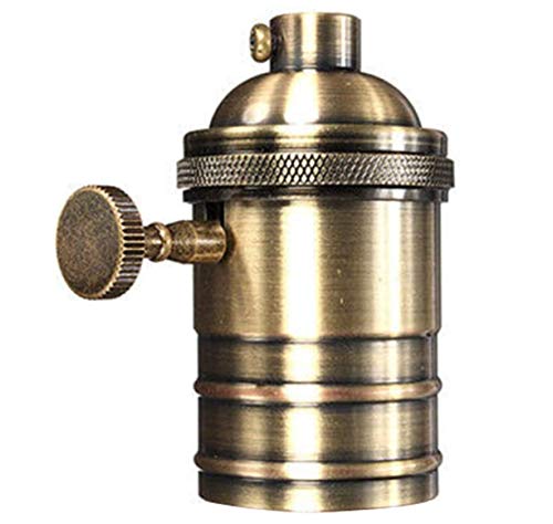 Casquillo E27 vintage - Edison E27 casquillo bombilla de rosca industrial para lámpara colgante o aplique de pared (bronce)