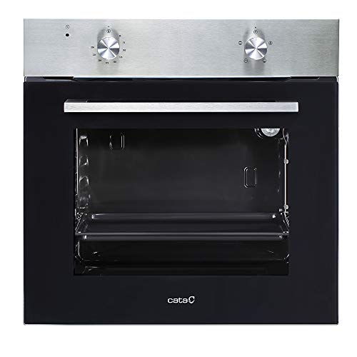 CATA Estático | 4 Funciones | Horno Modelo SE 6204 X | Capacidad Interior de 65 litros | Rango de temperatura 50º-250º | Clase de eficiencia energética: A | Ancho de 60 cm, Negro, Acero inoxidable