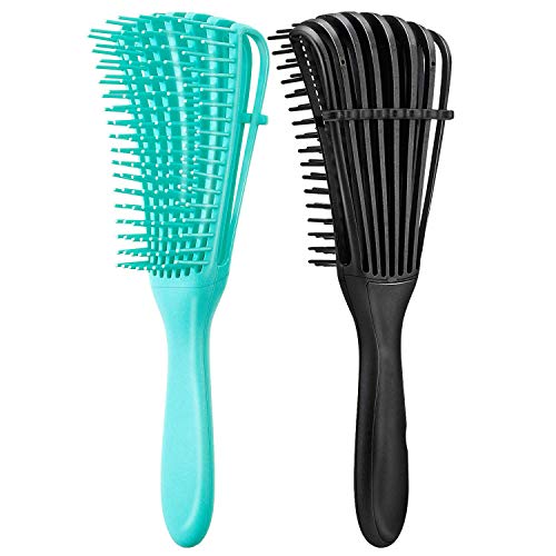 Cepillo para desenredar 2 piezas, Peine para desenredar el cabello rizado, Peine de ocho garras, Cabello para desenredar el cabello para cabello húmedo / seco / largo y rizado grueso