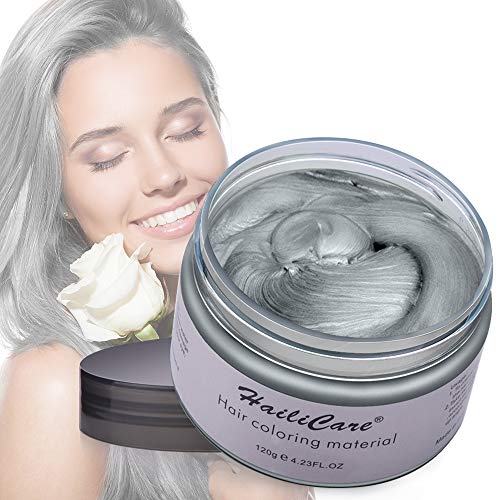 Cera Cabello Gris, HailiCare Crema Colorante Pelo Temporal para DIY Colorear y Modelar el Cabello de Moda para Hombres y Mujeres