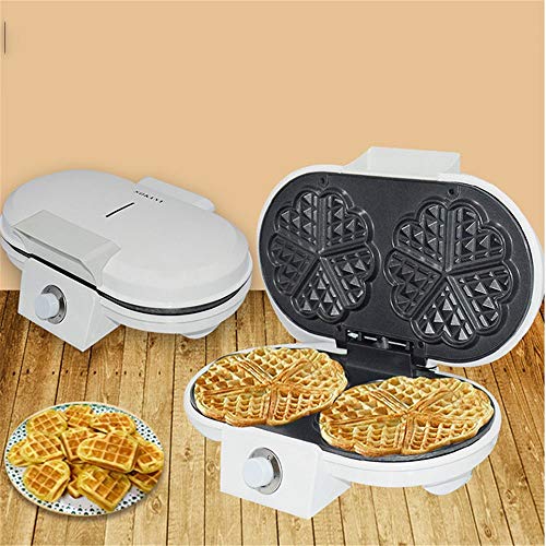 Chengzuoqing Gofrera 1200W eléctrico Wafflera - Inicio Galleta Que Hace la máquina Revestimiento Antiadherente de cocción Placas de Control de Temperatura Ajustable para Cocinar en Casa