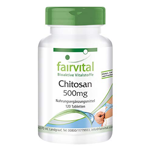 Chitosan extraforte 500mg - Quitosano - Dosis elevada - Fibra natural - 120 Comprimidos - Calidad Alemana