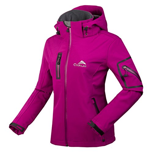 CIKRILAN Mujer Chaqueta Softshell Resistente al agua chaqueta al aire libre Ladies Deportes Camping Escalada de senderismo Coat (medium, Morado)