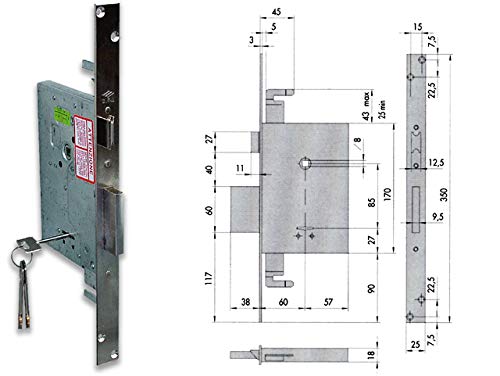 Cisa 5038D4 - Cerradura Em Borjas Cierre Sup 60Mm