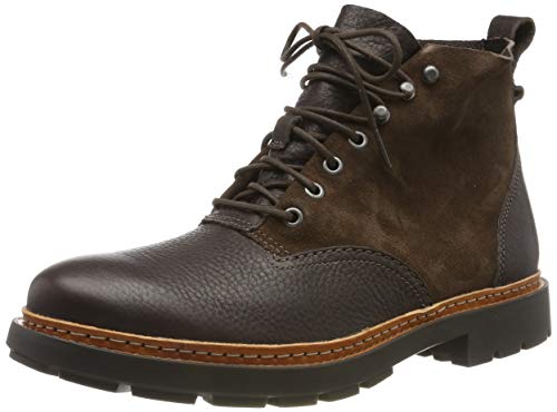 Clarks Trace Explore, Botas de Motorista Hombre, Braun Dark Brown Combi, 45 EU