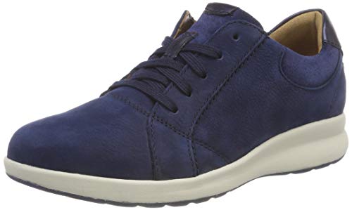 Clarks Un Adorn Lace, Zapatos de Cordones Derby Mujer, Azul (Navy Combi), 36 EU