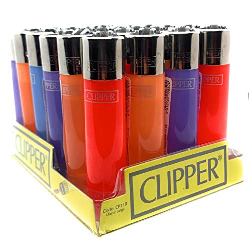 Clipper 4 encendedores recargables auténticos – color transparente (4 unidades)