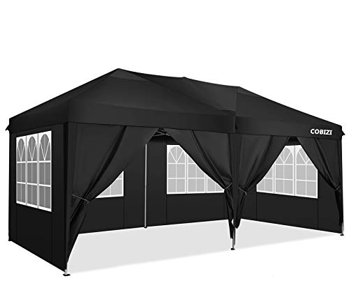 COBIZI Carpa 3x6m Cenador de Fiesta Pop Up Gazebo Impermeable Carpas de Jardin con 6 Paredes Laterales, 3 Regulables en Altura, Utilizado para Jardín, Playa, Fiesta, etc