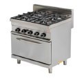 COCINA 4 FUEGOS A GAS CON HORNO EN INOX