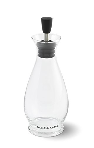 Cole & Mason H103889 dispensador de Aceite/vinagre Jarra Vidrio, Acero Inoxidable Negro, Transparente - Dispensador de Aceite/vinagre (205 mm, 1 Pieza(s))