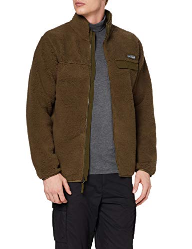 Columbia Mountain Side Heavyweight Fleece Fz - Chaqueta para hombre, Hombre, Chaqueta para hombre., 1805002, verde oliva, small