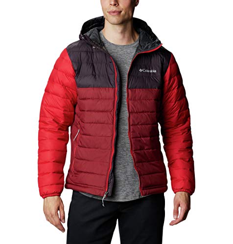 Columbia Powder Lite Chaqueta para Hombre, Rojo, Morado (Red Jasper, Dark Purple, Mountain Red), L