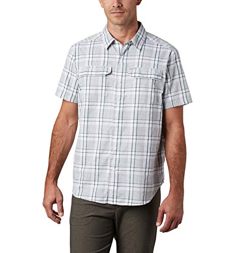 Columbia Silver Ridge 2.0 Camisa De Cuadros De Manga Corta, Hombre, Rain Forest Grid Plaid, S