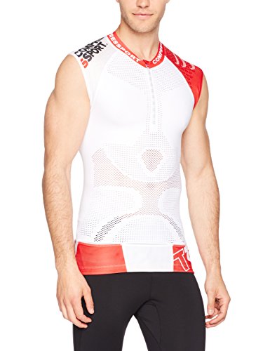 COMPRESSPORT Trail V2 - Camiseta sin Mangas para Hombre, Camiseta, Color Blanco, tamaño Large