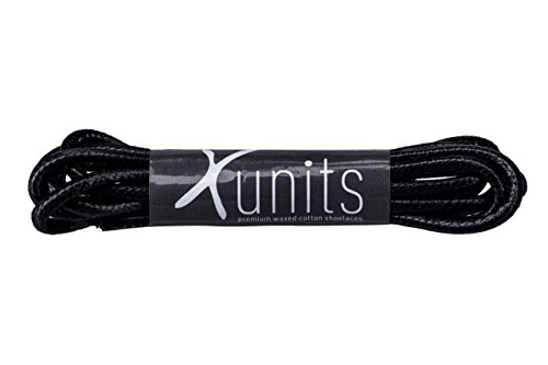 Cordones Xunits redondos y encerados con un diámetro de 2,5 mm, en longitudes de 60 a 114 para zapatos de zapatos de negocios o de piel, (1 par), Negro
, 60 cm > 2-4 Paar Löcher