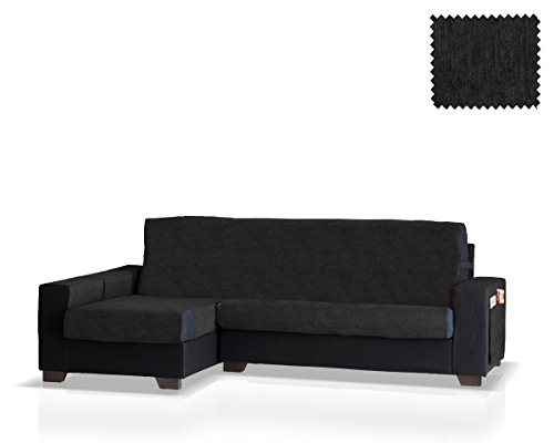 Cubre Chaise Longue Larissa Brazo Izquierdo, Tamaño Grande (275 Cm.), Color Negro