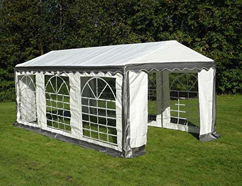 Dancover Carpa para Fiestas Carpa Eventos Plus 4x6m PE, Gris/Blanco