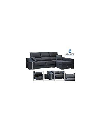 DECOR NATUR Sofá Chaiselongue Derecha Oscar Color Gris Oscuro(Serie Oferta)