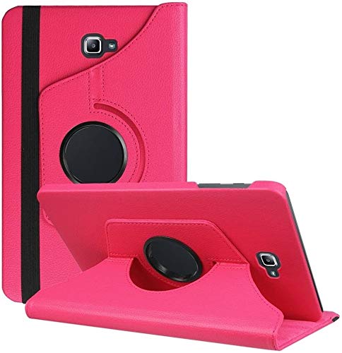 DETUOSI Funda Compatible con Galaxy Tab A6 10.1 2016, 360° Fundas Cubierta de PU Cuero Smart Case Cover Protectora Carcasa con Stand para Galaxy Tab A 10.1 Pulgadas SM-T580N/T585N-Rosa roja