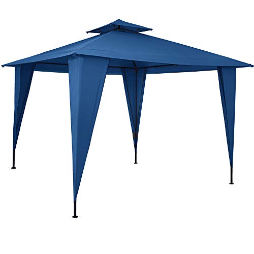 Deuba Pabellón de Jardín cenador Sairee Azul 3,5x3,5m Carpa para Playa Patio Impermeable para Eventos Fiestas Camping