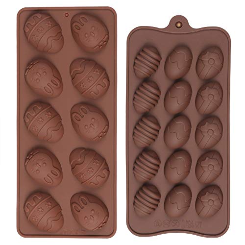 Diealles Shine 2 Unidades Pascua Moldes de Chocolate, Moldes de Silicona para Huevos de Pascua para Chocolate para Repostería Cocina, decoración