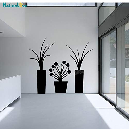 Diseño Simple calcomanía de Pared Familia Planta trío decoración del hogar Sala de Estar jardín de Infantes Dormitorio Arte Vinilo Autoadhesivo Mural 90cmx75cm