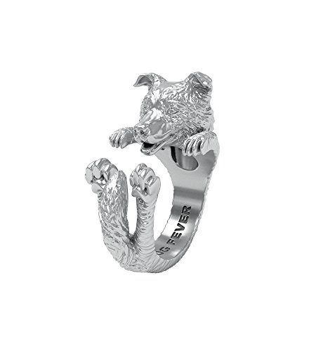 dog Fever Anillo de plata Hug perro Border Collie dog silver