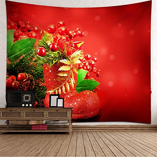 Dreamdge Papel Tapiz para Pared Calcetín de Navidad, Tapiz de Navidad 260x240