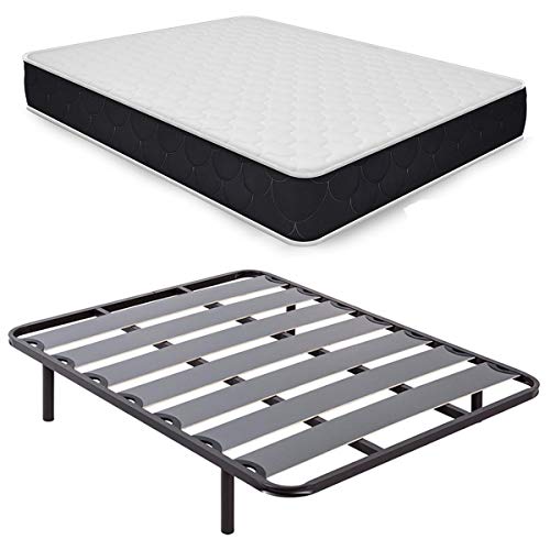 Duérmete Online - Pack Ahorro Cama Completa con Colchón Viscoelástico Pocket Visco + Somier Lama Ancha + Patas Roscadas, 150x190