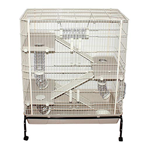 DZL-Jaula Hámster Chalé jaulas Hamsters Grande con Tubos casa dpara Jaula 3 Pisos con Escalera Elegante (XL 101.5 * 51 * 130CM)