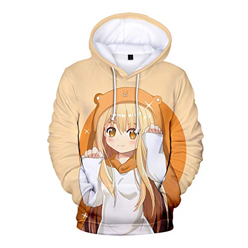 EDMKO Sudadera con Capucha para Himouto Umaru-Chan Hoodie Suéter Hombre Mujer Chaquetas 3D Estampado Doma Umaru Cordón Ajustable Ropa Deportiva,M