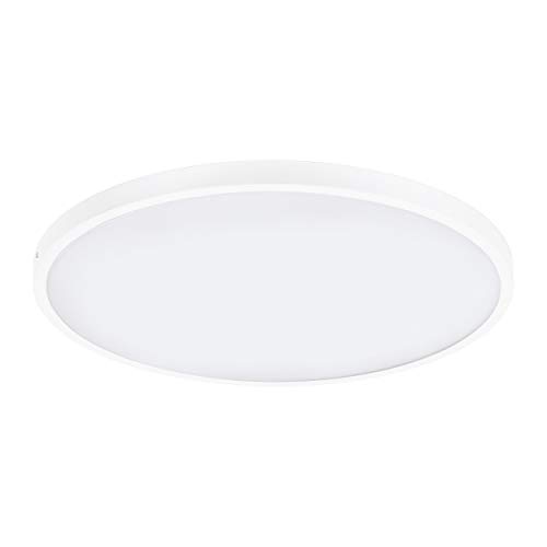 EGLO Lámpara LED de techo Fueva 1, 1 foco, diámetro de 60 cm, color: blanco, blanco cálido, material: aluminio, plástico, lámpara de pared