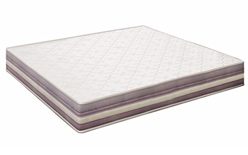 elalmacendelcolchon Colchón viscoelástico Modelo Premium 90 x 180 x 20cm - Todas Las Medidas, Blanco y Lila