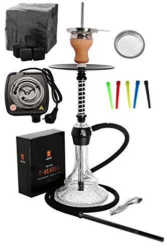 ELOX Eco 580 Twist Set con cocina eléctrica carbón de cachimba boquillas desechables pinzas gestor de calor (Glow 2)