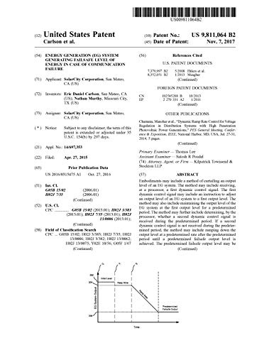 Energy generation (EG) system generating failsafe level of energy in case of communication failure: United States Patent9811064 (English Edition)