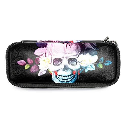 Estuche Cuervo de calaveras de azúcar Pencil Case Pouch for Boys Girls Adolescente Cosmética Bolsa Estuches Adecuado Escuelas y Oficinas Pen Holder 19x7.5x3.8cm