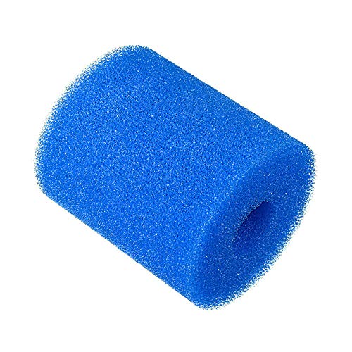 Excras Filtro de piscina de espuma de cartucho, esponja de filtro lavable, herramienta de limpieza reutilizable de repuesto para Intex tipo H azul