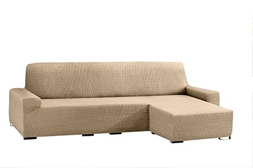 Eysa Aquiles bielástico Chaise Longue Corto Brazo Derecho, Polyester-Cotton, Beige, 43 x 37 x 14 cm