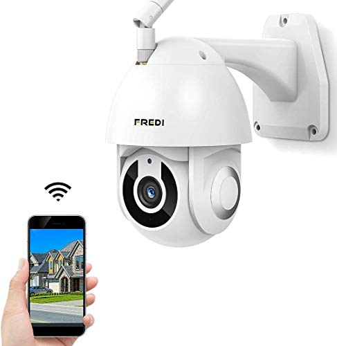 FREDI HD 1080P ptz cámara de vigilancia Videocámara de vigilancia WiFi exterior con detección de movimiento, IP65 Cámara IP inalámbrica, IP Cam inalámbrica