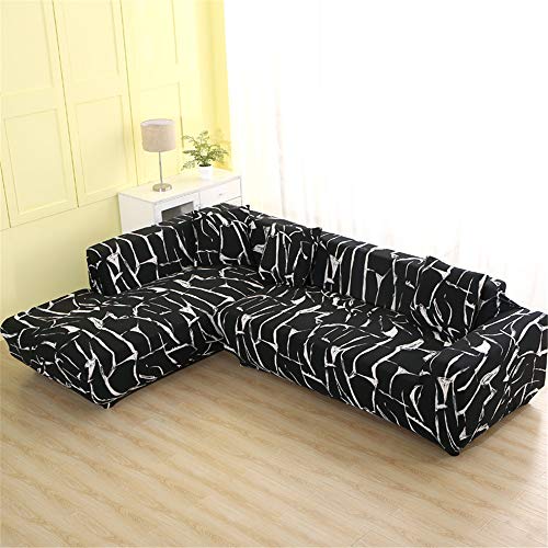 Funda Sofá de 3 plazas Universal Estiramiento, Morbuy Moderno Cubierta de Sofá Cubre Sofá Funda Furniture Protector Antideslizante Elastic Soft Sofa Couch Cover (3 plazas,Mármol Negro)