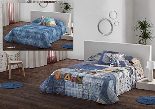 Gale Hayman Colcha Duvet Style Lois Patch 150 cm (Azul, 150_x_200_cm)