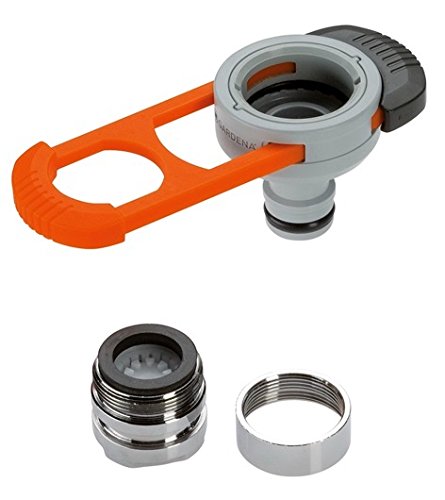 GARDENA 8187-20 - Adaptador para grifos de interior práctico adaptador para conectar el sistema GARDENA a un grifo de agua con rosca externa M 22 x 1 y rosca interna M 24 x 1