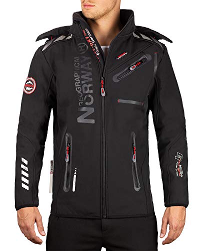 Geographical Norway Bans Production Chaqueta softshell con capucha desmontable para hombre Negro - 01 M