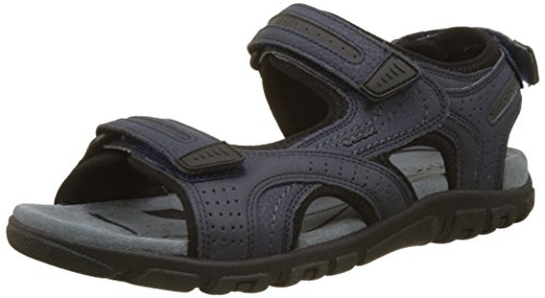 Geox UOMO Sandal Strada D, Sandalia con Pulsera Hombre, Azul (Navy/Dk Grey), 42 EU