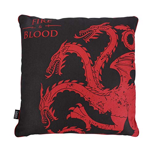 Half Moon Bay COJIN Game of Thrones Targaryen, Negro y Rojo, 46 x 46 cm