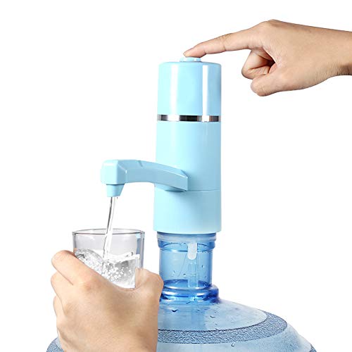 Haofy Dispensador de Agua Eléctrico, Bomba de Agua de Carga USB, Dispensador de Bomba de Agua Inalámbrico para Camping, Escuela, Oficina, Hogar (Azul)