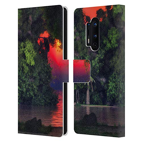 Head Case Designs Oficial Simone Gatterwe Isla Tierras Y Lugares Carcasa de Cuero Tipo Libro Compatible con OnePlus 8 Pro